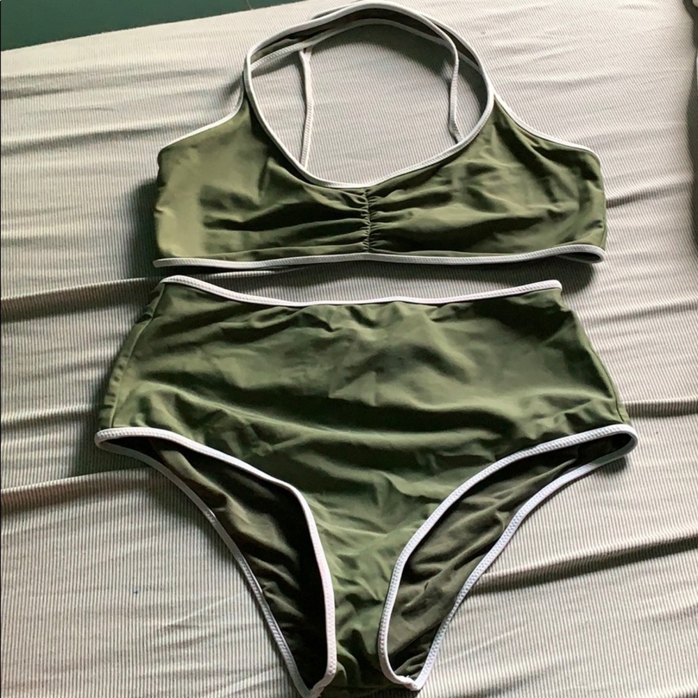 Green aerie bathing suit set